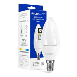 LED лампа GLOBAL C37 CL-F 5W теплый свет 220V E14 (1-GBL-133-02)